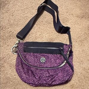 lululemon athletica Purple Crossbody Bag with Glitter Finish